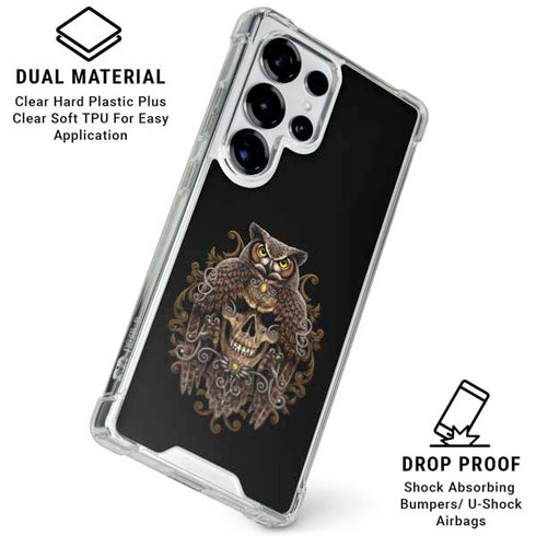 Skull and Owl by Sarah Richter Galaxy S25 Ultra Clear Case