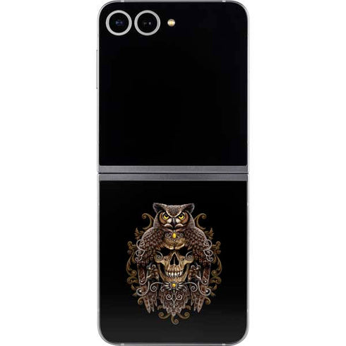 Skull and Owl by Sarah Richter Galaxy Z Flip6 Skin