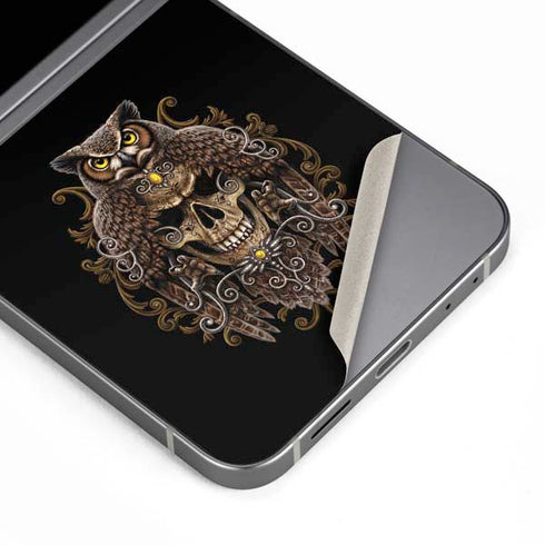 Skull and Owl by Sarah Richter Galaxy Z Flip6 Skin