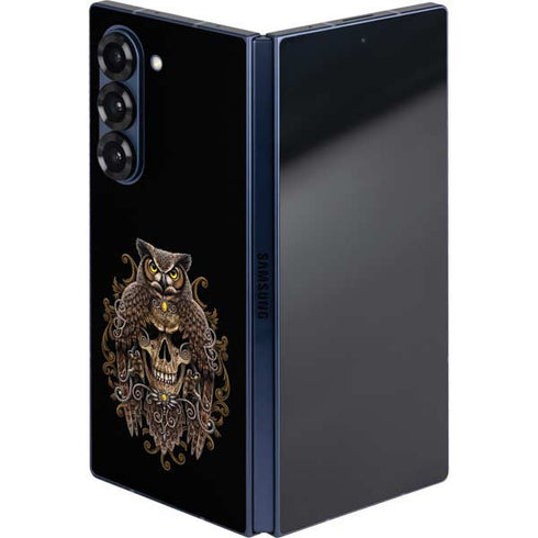 Skull and Owl by Sarah Richter Galaxy Z Fold6 Skin