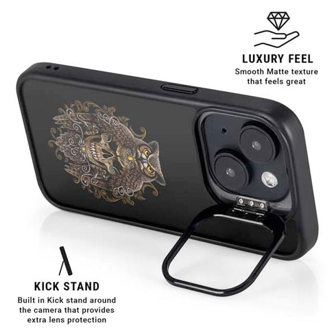 Skull and Owl by Sarah Richter iPhone 13 Kickstand Case