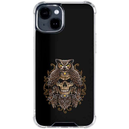 Skull and Owl by Sarah Richter iPhone 15 Clear Case