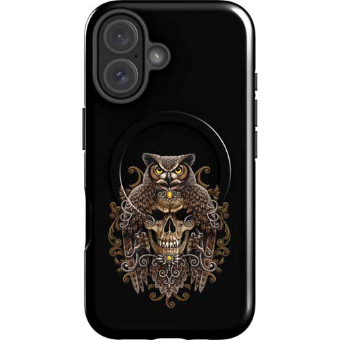 Skull and Owl by Sarah Richter iPhone 16 Magsafe Impact Case