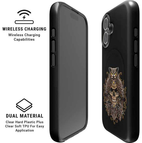 Skull and Owl by Sarah Richter iPhone 16 Magsafe Impact Case