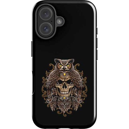 Skull and Owl by Sarah Richter iPhone 16 Plus Impact Case