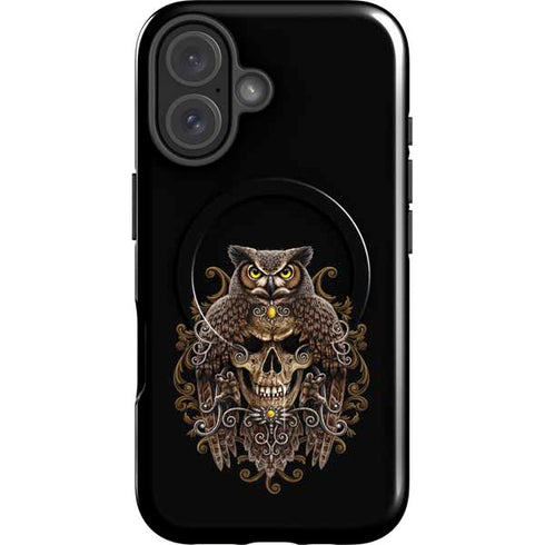 Skull and Owl by Sarah Richter iPhone 16 Plus Magsafe Impact Case