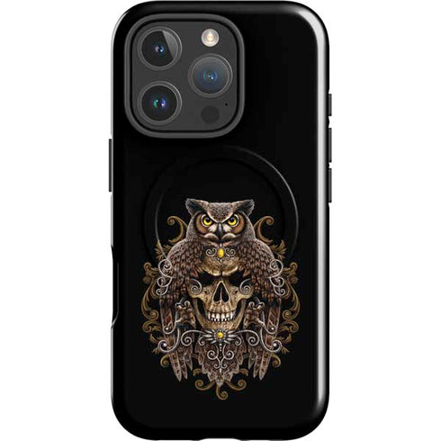 Skull and Owl by Sarah Richter iPhone 16 Pro Magsafe Impact Case