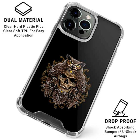 Skull and Owl by Sarah Richter iPhone 16 Pro Max Clear Case