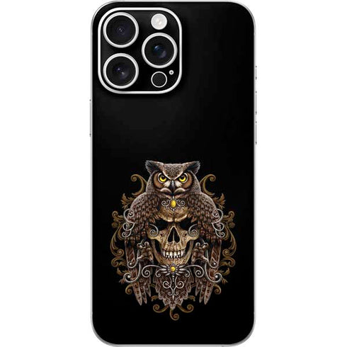 Skull and Owl by Sarah Richter iPhone 16 Pro Max Skin