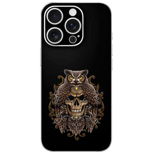 Skull and Owl by Sarah Richter iPhone 16 Pro Skin