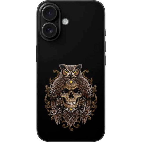 Skull and Owl by Sarah Richter iPhone 16 Skin