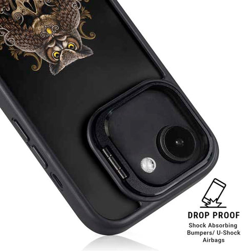 Skull and Owl by Sarah Richter iPhone 16e Kickstand Case