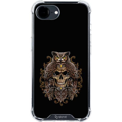 Skull and Owl by Sarah Richter iPhone 16e Clear Case