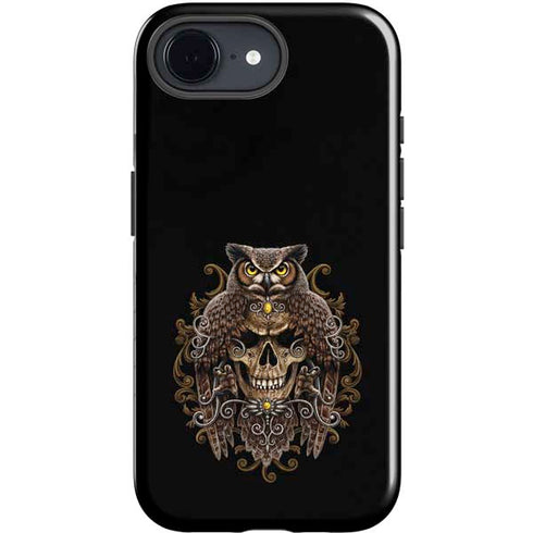 Skull and Owl by Sarah Richter iPhone 16e Impact Case