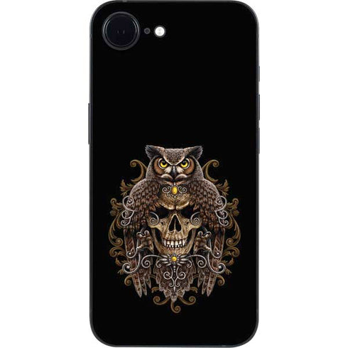 Skull and Owl by Sarah Richter iPhone 16e Skin