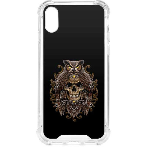 Skull and Owl by Sarah Richter iPhone XS Clear Case