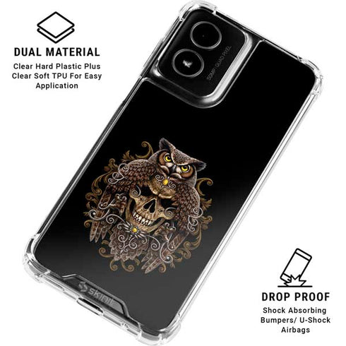 Skull and Owl by Sarah Richter Moto G Power 5G (2024) Clear Case
