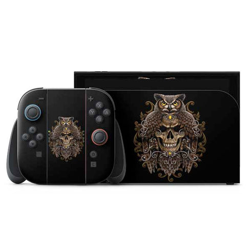 Skull and Owl by Sarah Richter Nintendo Skins
