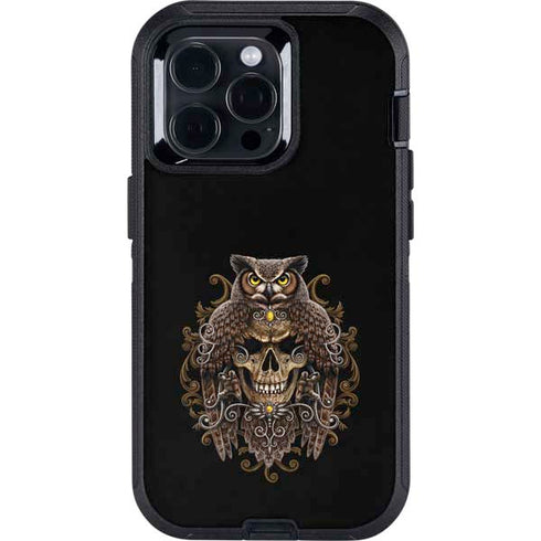Skull and Owl by Sarah Richter Otterbox Defender iPhone Skin