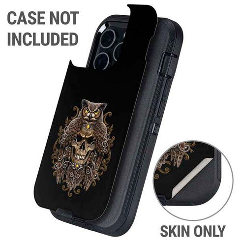 Skull and Owl by Sarah Richter Otterbox Defender iPhone Skin