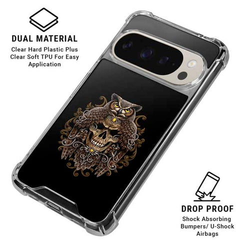Skull and Owl by Sarah Richter Pixel 9/9 Pro Clear Case