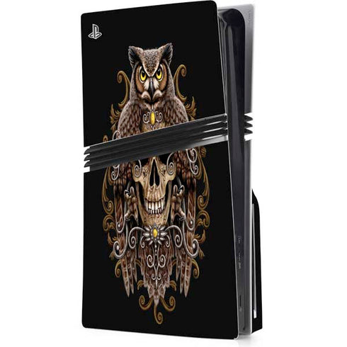 Skull and Owl by Sarah Richter PS5 Pro Disk Console Skin