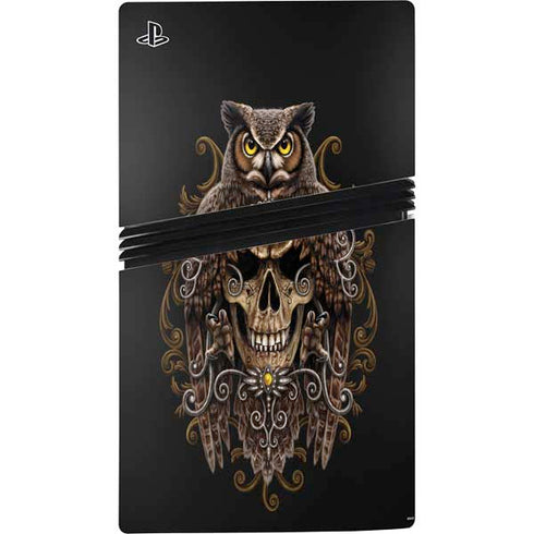 Skull and Owl by Sarah Richter PS5 Pro Disk Console Skin