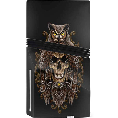 Skull and Owl by Sarah Richter PS5 Pro Disk Console Skin