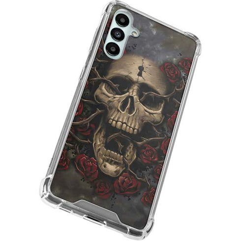 Liquid Blue Skull Entwined with Roses Gabb Phone 4 Clear Case