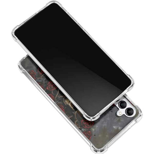 Liquid Blue Skull Entwined with Roses Galaxy A16 5G Clear Case