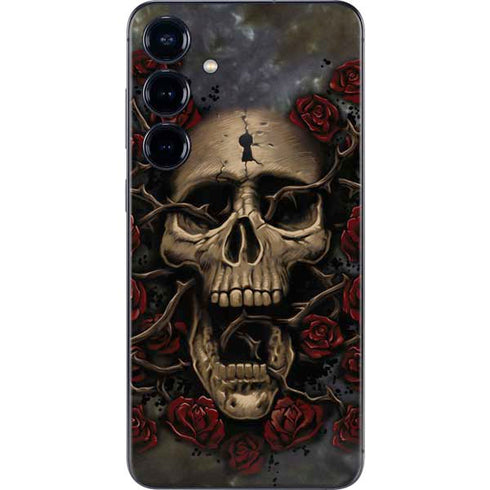 Liquid Blue Skull Entwined with Roses Galaxy A16 5G Skin