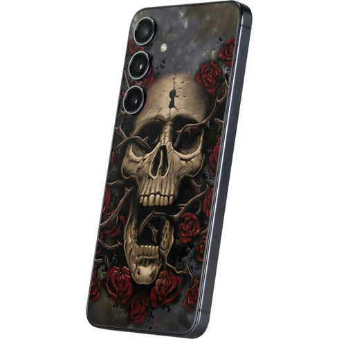 Liquid Blue Skull Entwined with Roses Galaxy A16 5G Skin