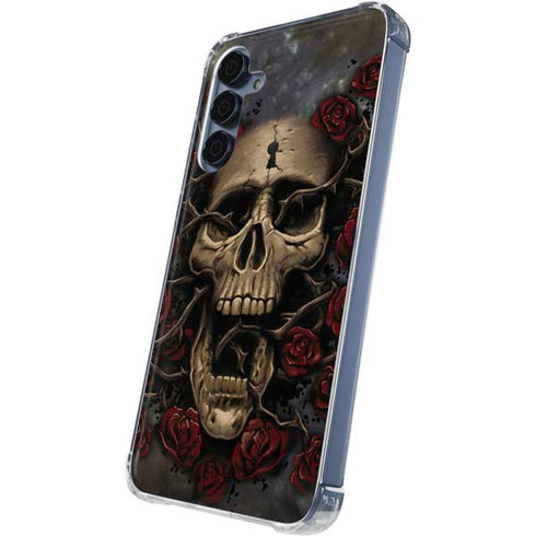 Liquid Blue Skull Entwined with Roses Galaxy A35 5G Clear Case