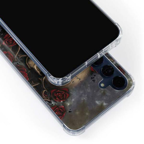 Liquid Blue Skull Entwined with Roses Galaxy A35 5G Clear Case