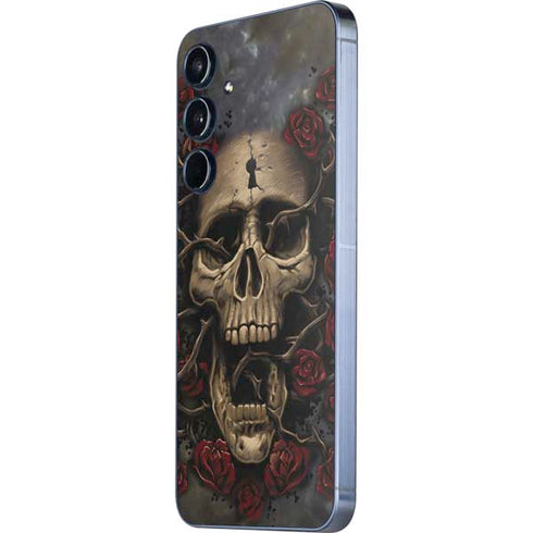 Liquid Blue Skull Entwined with Roses Galaxy A35 5G Skin