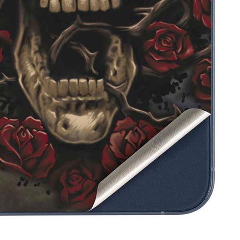 Liquid Blue Skull Entwined with Roses Galaxy A35 5G Skin