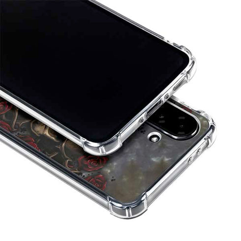 Liquid Blue Skull Entwined with Roses Galaxy A36 5G Clear Case