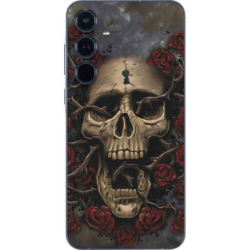 Liquid Blue Skull Entwined with Roses Galaxy A36 5G Skin
