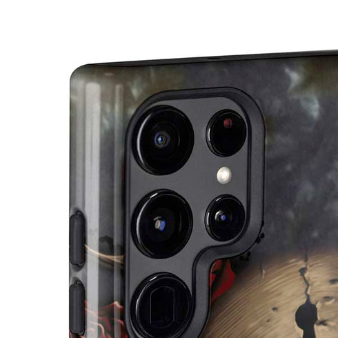 Liquid Blue Skull Entwined with Roses Galaxy S25 Ultra Impact Case