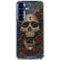 Liquid Blue Skull Entwined with Roses Galaxy S25 Clear Case
