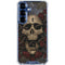 Liquid Blue Skull Entwined with Roses Galaxy S25 Plus Clear Case