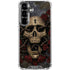 Liquid Blue Skull Entwined with Roses Galaxy S26 Clear Case