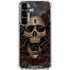 Liquid Blue Skull Entwined with Roses Galaxy S26 Plus Clear Case