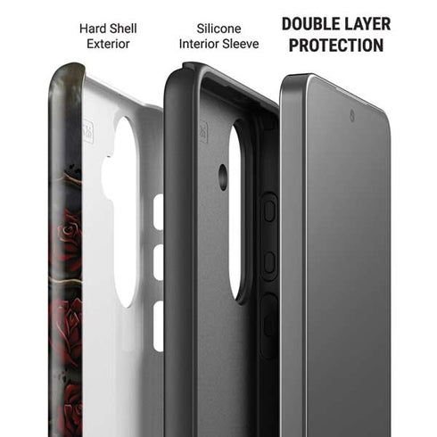 Liquid Blue Skull Entwined with Roses Galaxy S26 Plus Impact Case