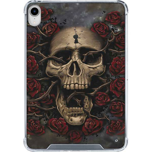 Liquid Blue Skull Entwined with Roses iPad 11th Gen (2025) Clear Case