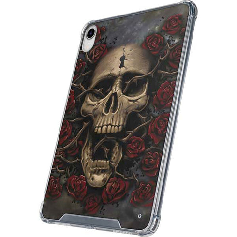 Liquid Blue Skull Entwined with Roses iPad 11th Gen (2025) Clear Case