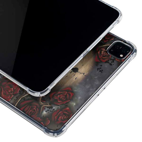 Liquid Blue Skull Entwined with Roses iPad Cases