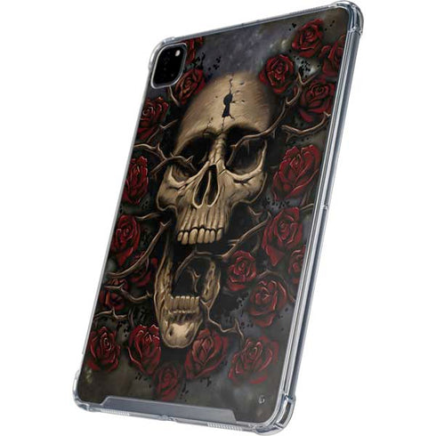 Liquid Blue Skull Entwined with Roses iPad Cases