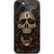 Liquid Blue Skull Entwined with Roses iPhone Skins