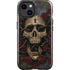Liquid Blue Skull Entwined with Roses iPhone 15 Impact Case